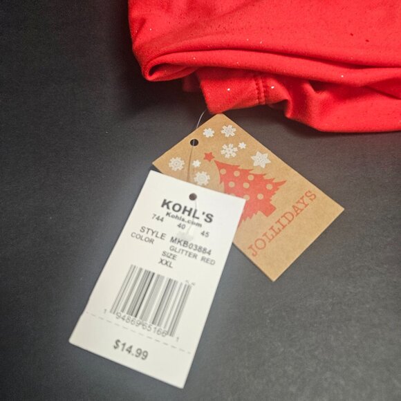 Jollidays XXL Glitter Red Leggings, 90% Polyester, 10% Spandex, Red with Glitter - Picture 4 of 5